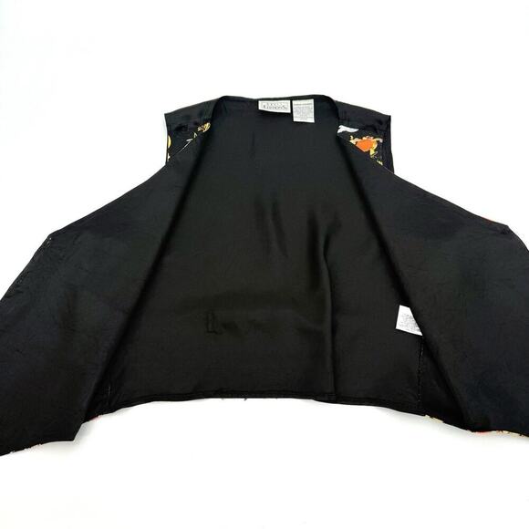 Basic Editions VTG Halloween Vest Womens Large Witch Pumpkin Ghost Cat Haunted - Picture 6 of 9